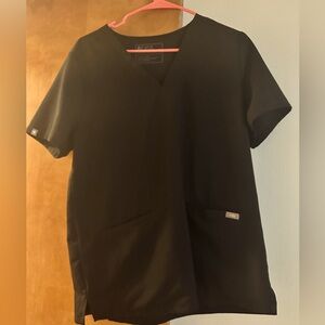 Women’s Figs Scrub Top Black Size L V-Neck